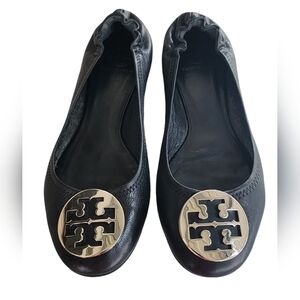 Tory Burch Ballet Flat Shoes Silver Hardware